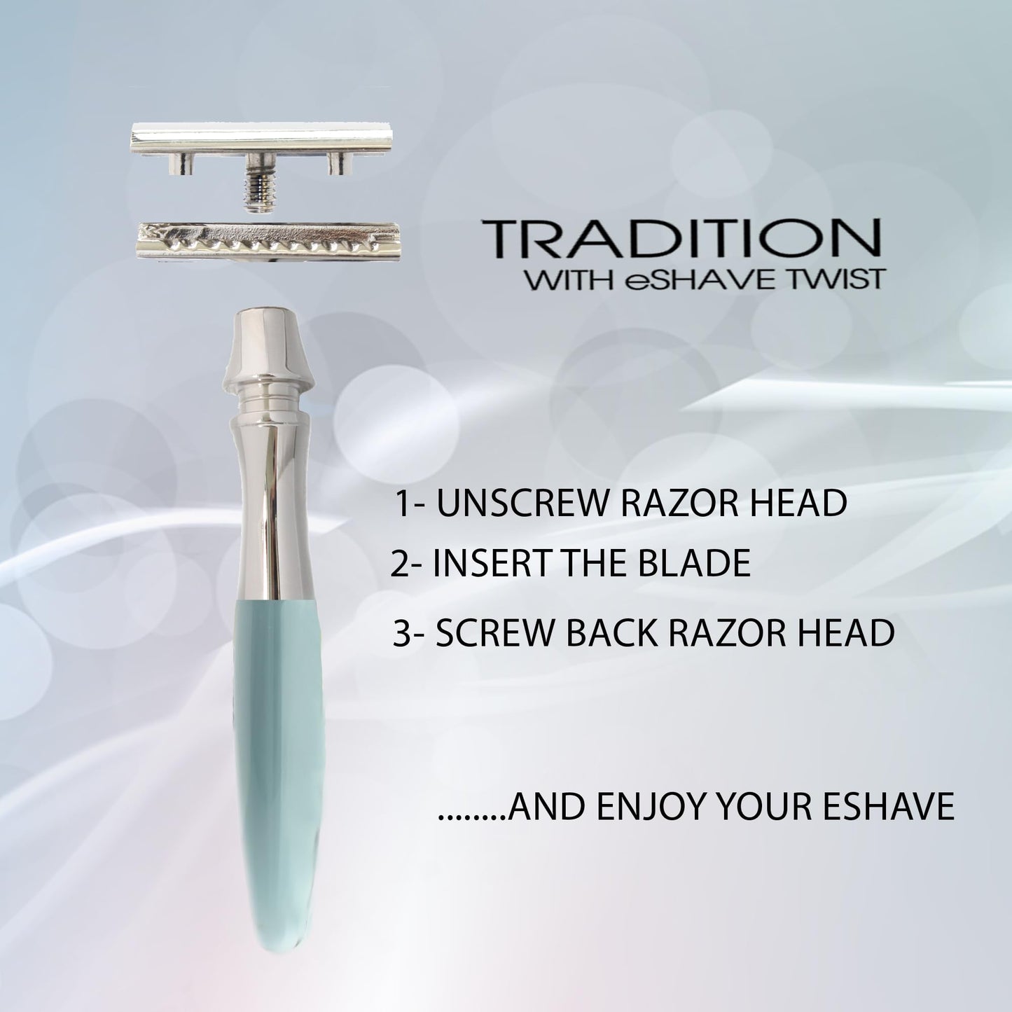 êShave Double Edge Razor, Blue Beauty and Personal Care eShave