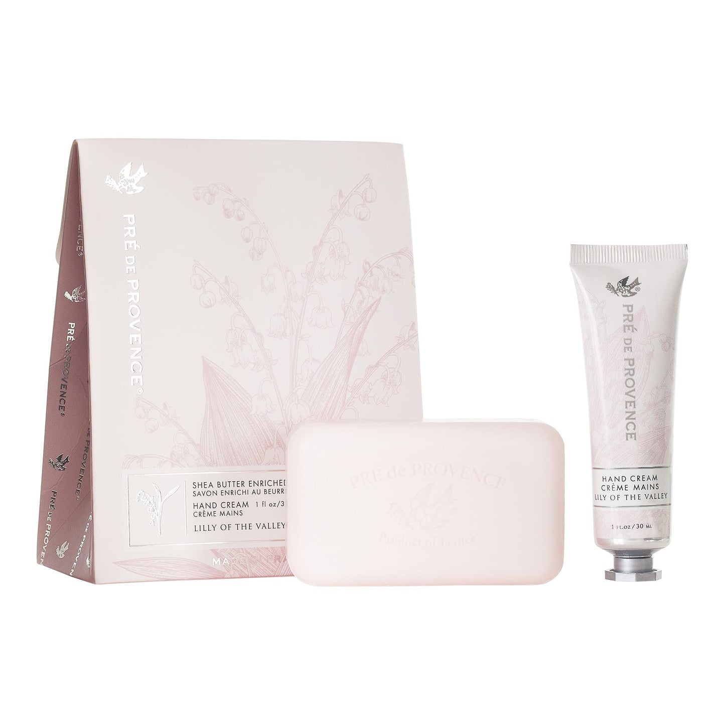 Pre de Provence Gift Set Collection 150 Gram Soap Bar & 1 fl oz Hand Cream, Lily of the Valley,5319