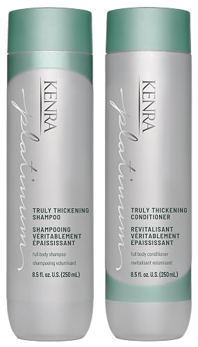 Kenra Platinum Truly Thickening Shampoo & Conditioner Set | Volumizing + Fuller-Looking Hair | Adds Body | Lightweight | for Fine & Thin Hair |