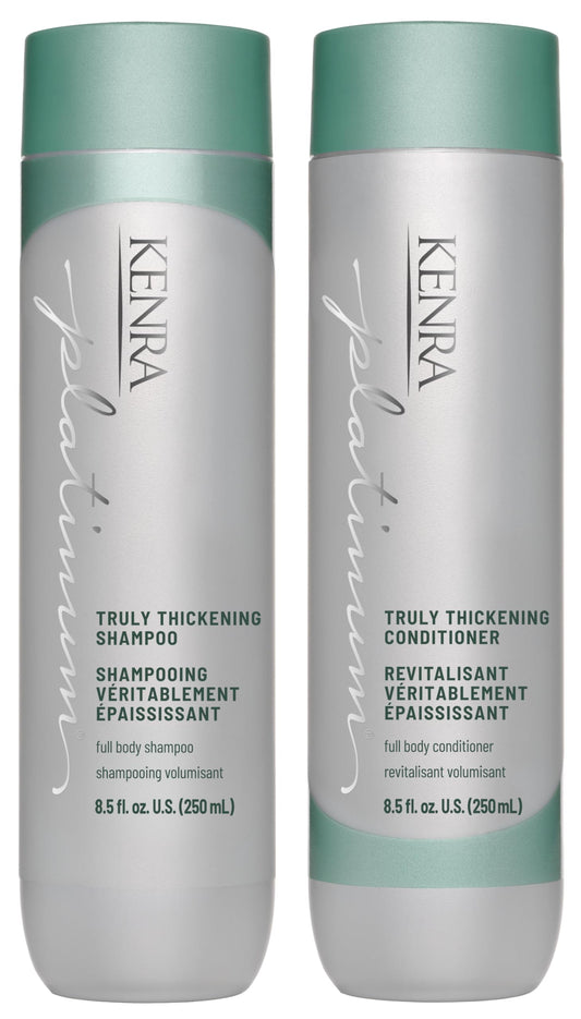 Kenra Platinum Truly Thickening Shampoo & Conditioner Set | Volumizing + Fuller-Looking Hair | Adds Body | Lightweight | for Fine & Thin Hair |