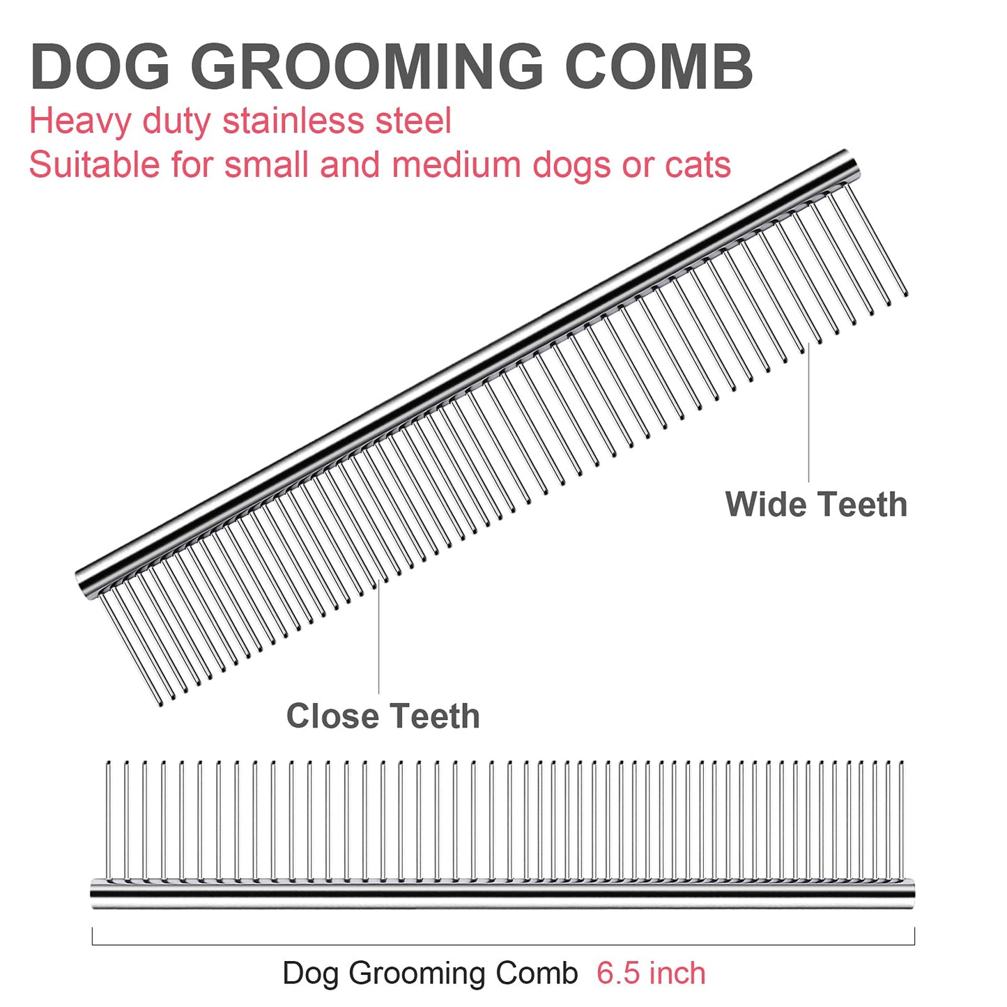 FAIGEO Dog Grooming Kit with Safety Round Tips Stainless Steel Professional Dog Shears Set - Thinning, Curved Scissors and Comb for Cat Pet