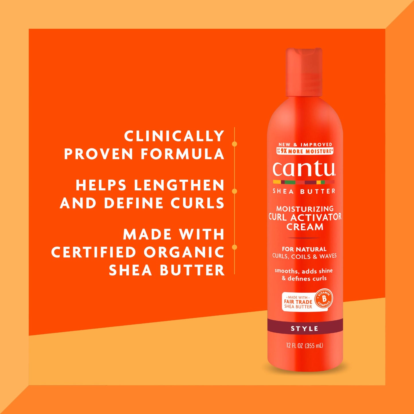Cantu Moisturizing Curl Activator Cream for Natural Hair with Pure Shea Butter, 12 fl oz (Pack of 2)