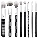 Moda Studio Backstage Pass 8pc Makeup Brush Kit - Complete Face & Eye Brush Set with Travel Pouch