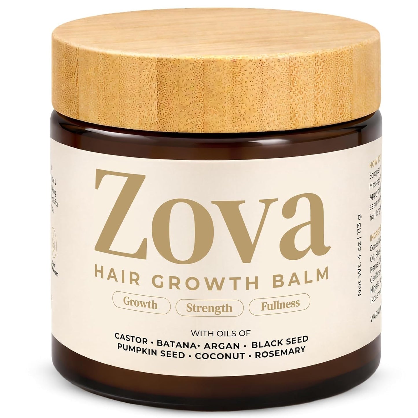 Zova Hair Growth Balm - Batana, Castor, Argan & Rosemary Oil Blend for Thicker, Stronger Hair - Deep Scalp Nourishing Hair Treatment for Men & Women Beauty and Personal Care Zova Growth Default Title