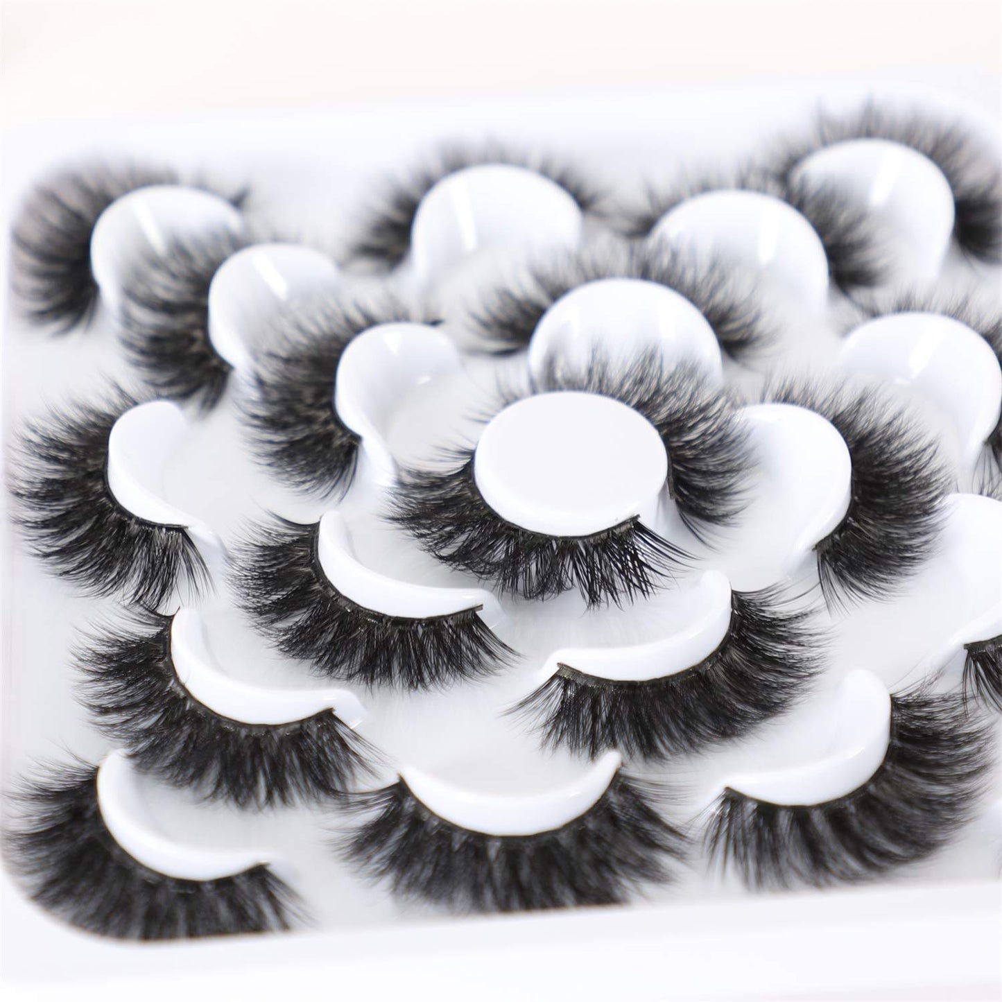 Newcally Lashes 3D Fake Eyelashes 18MM Dramatic Faux Mink Eyelashes Pack 10 Pairs Thick Long Volume False Eye Lashes