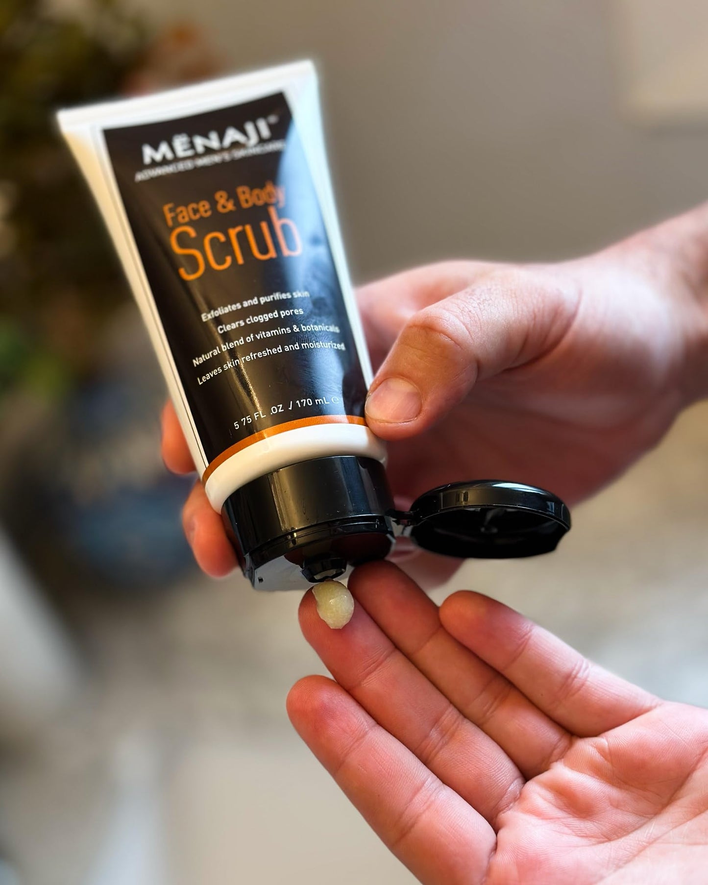 MËNAJI Face & Body Scrub - Exfoliating Mens Face Wash and Body Scrub - Deep Clean for Sensitive Skin - All Natural Skin Care - 5.75 Fl Oz
