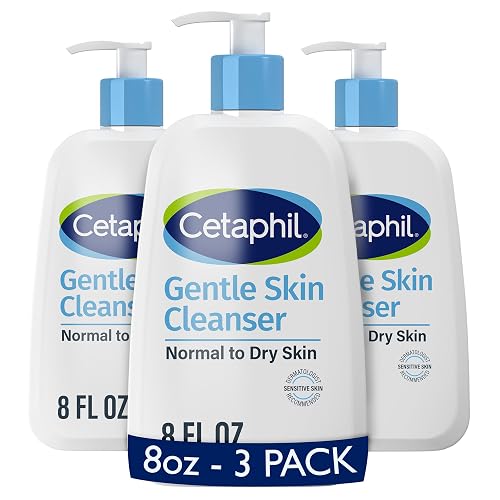 Cetaphil Face Wash, Hydrating Gentle Skin Cleanser for Dry to Normal Sensitive Skin, 8 oz 3 Pack, Fragrance Free, Soap Free and Non-Foaming