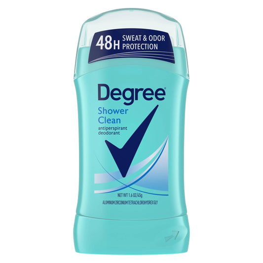 Degree Women Anti-Perspirant and Deodorant Invisible Solid, Shower Clean 1.6 oz (Pack of 9)