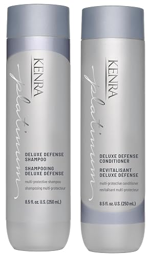 Kenra Platinum Deluxe Defense Shampoo & Conditioner Set | Strengthening + Breakage Prevention| Damage Repair | Shine Enhancing | Color Protecting |