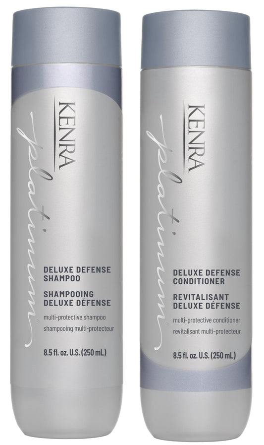 Kenra Platinum Deluxe Defense Shampoo & Conditioner Set | Strengthening + Breakage Prevention| Damage Repair | Shine Enhancing | Color Protecting |