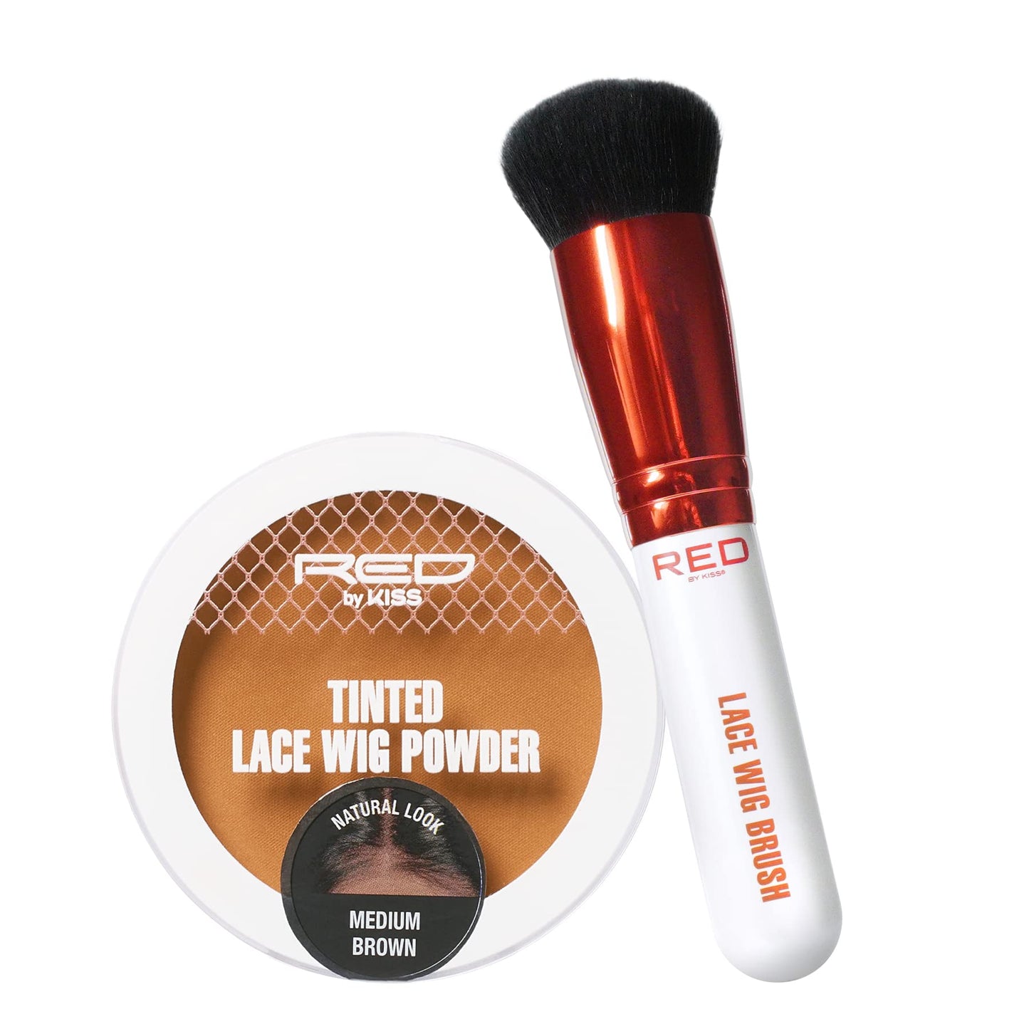 KISS NEW YORK Lace Wig Brush Tinted Powder Set â€“ Matte Finish, Oil Control, Lightweight, Long-lasting, Mix & Match Shade Duo