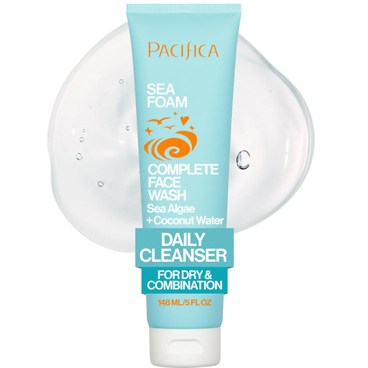 Pacifica Beauty Sea Foam Face Wash, Daily Gentle Foaming Cleanser, With Coconut Water + Sea Algae, Removes Makeup, For Combination and Oily Skin Beauty & Personal Care Pacifica
