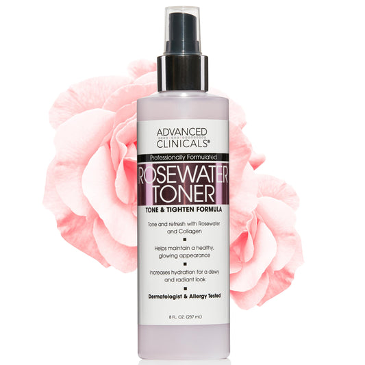 Advanced Clinicals Collagen + Rosewater Facial Mist Toner W/Charcoal & Aloe Vera. Alcohol-Free PH Balancing Formula Detoxifies & Hydrates Skin
