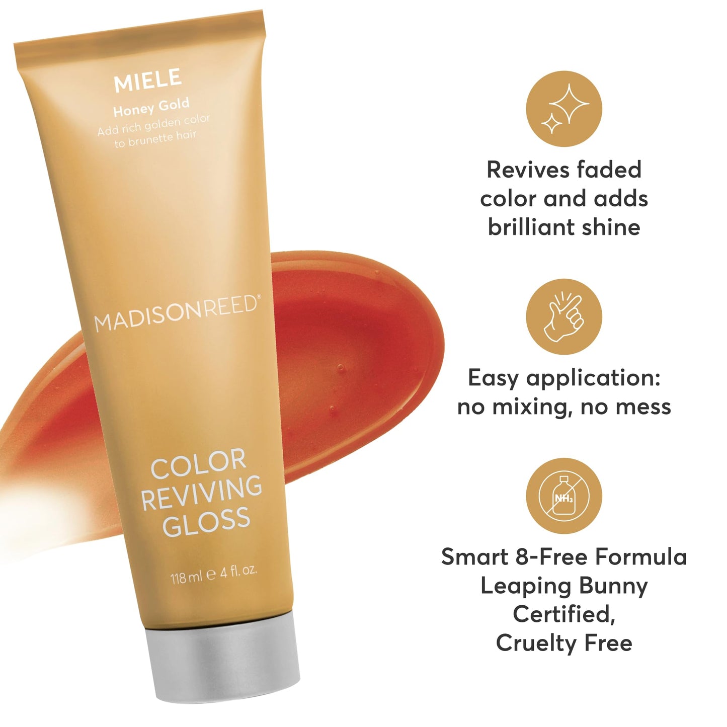 Madison Reed Color Reviving Gloss - Miele Honey | Semi-Permanent, Color Depositing Gloss for Dark Blonde to Brown Hair, Adds Honey Gold Warmth