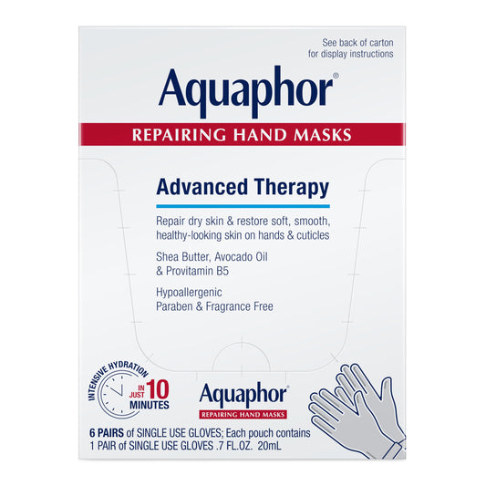 Aquaphor Repairing Hand Masks, Moisturizing Gloves for Dry Hands, Moisturizer for Dry Skin with Avocado Oil and Shea Butter, Pack of 6 Beauty & Personal Care Aquaphor