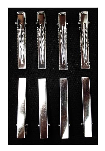 50pcs Metal Silver Flat Single Prong Alligator Hair Clips Nickel Free 56mm