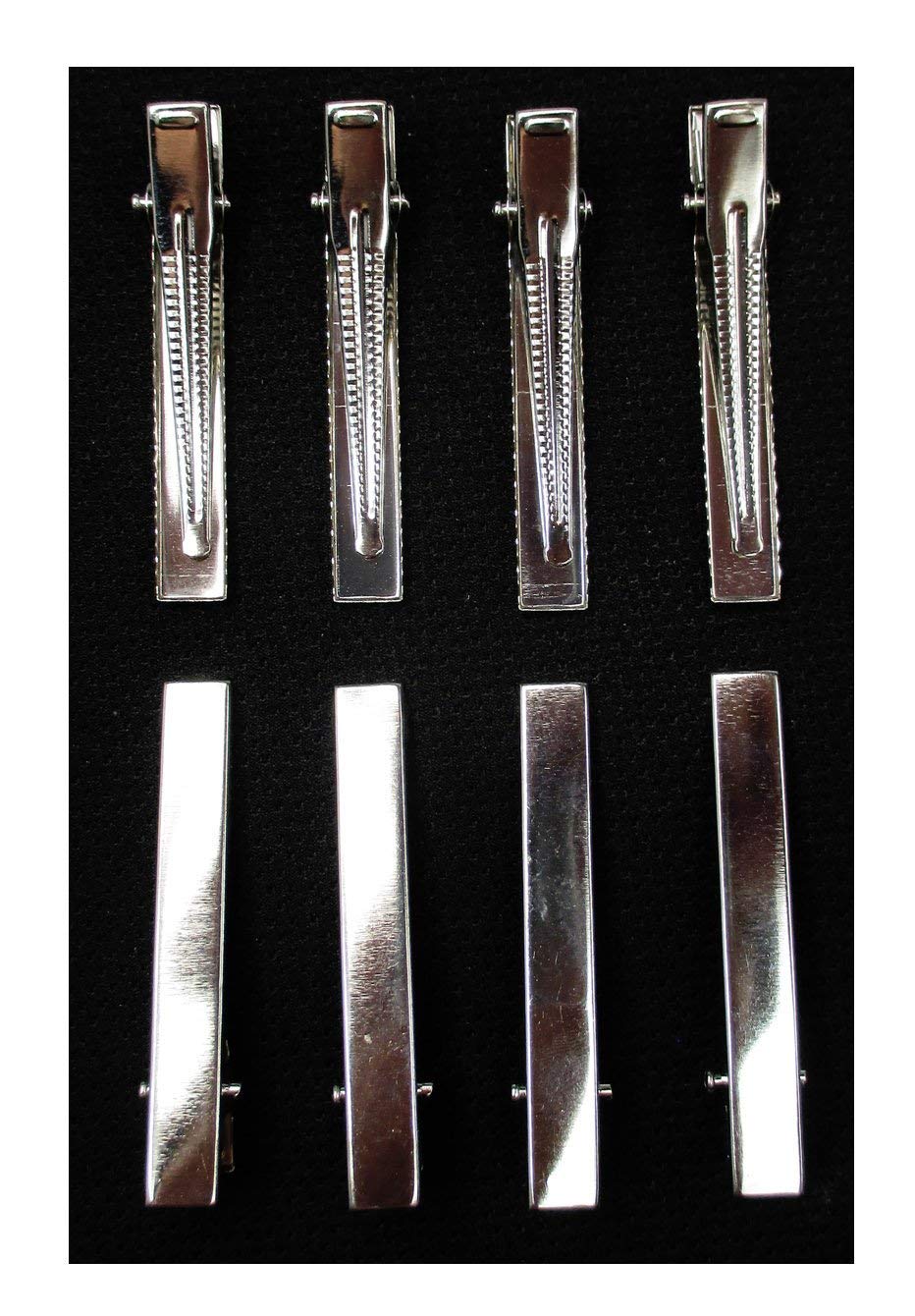 50pcs Metal Silver Flat Single Prong Alligator Hair Clips Nickel Free 56mm