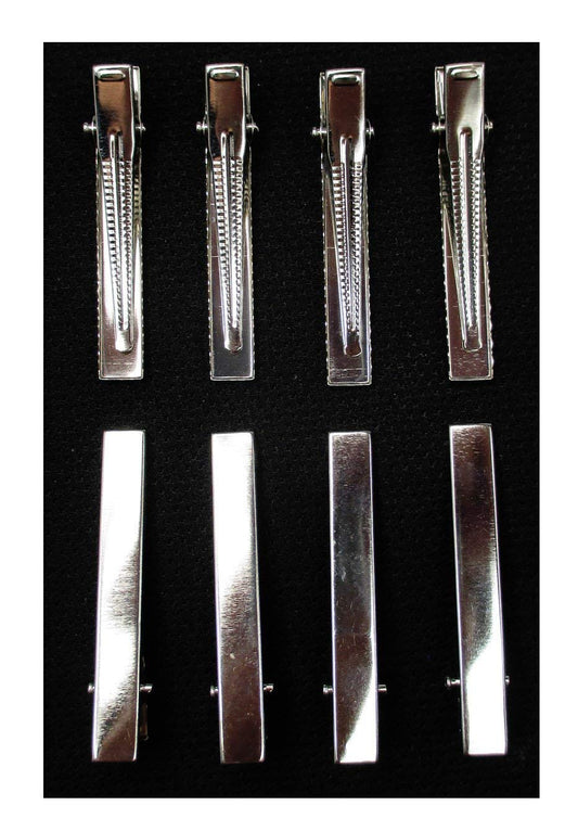 50pcs Metal Silver Flat Single Prong Alligator Hair Clips Nickel Free 56mm