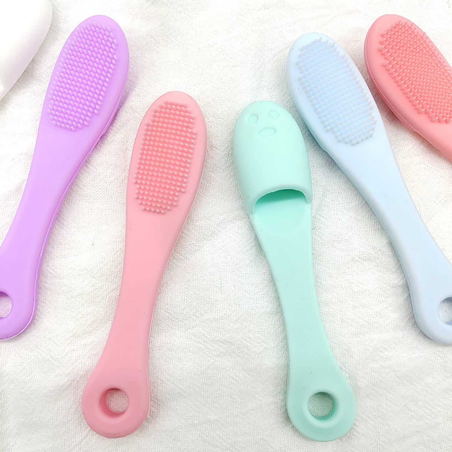 5-Pack Soft Silicone Manual Facial Cleansing Brushes, Face Scrubber Cleanser Brush for Gently and Effectively Cleaning, Removing Blackheads