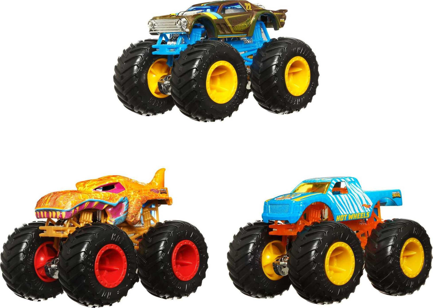 Hot Wheels Monster Trucks 1:64 Color Shifters, 3-Pack of Toy Trucks That Change Decos in Ice Cold Water & Change Back in Warm Water, Toy for Kids…