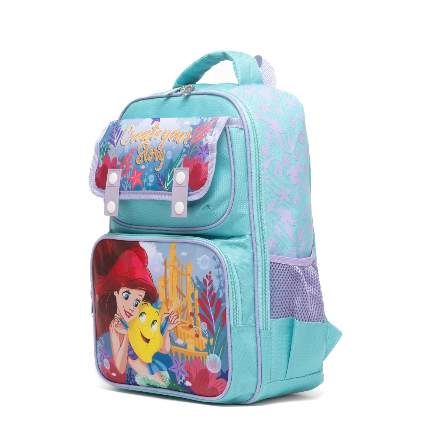 Ruz - The Little Mermiad Ariel Large School backpack with Padded Back and Adjustable Straps, Blue, A28235