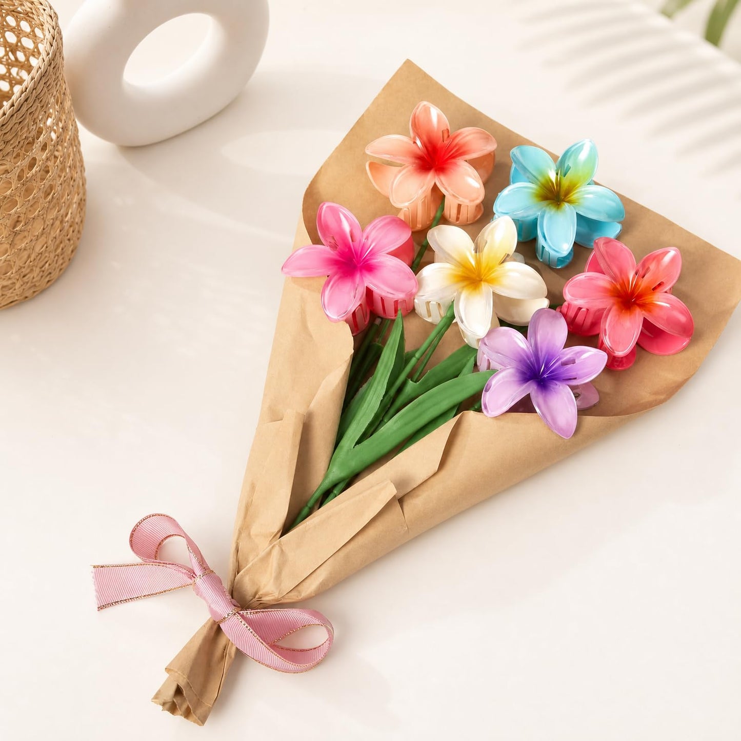 Vigorpace 6 Pcs Flower Hair Claw Clips for Women Girls, Hawaiian Hibiscus Hair Clips, Cute Summer Beach Hair Accessories for Thick Thin Hair Beauty and Personal Care Vigorpace