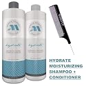 Marcia Teixeira Keratin Care Hydrate MOISTURIZING Shampoo & Conditioner DUO SET, Sulfate-Free for Normal to Dry Hair (w/Sleek Comb) Moisture Hydrating