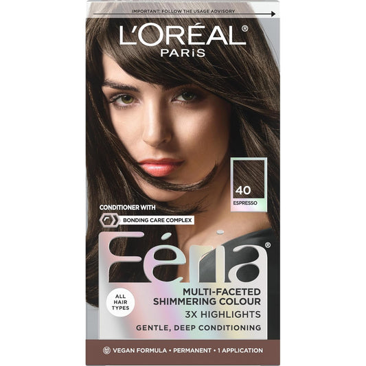 L’Oreal ParisFeria Multi-Faceted Shimmering Colour, Level 3 Permanent, Deeply Brown 40 (Pack of 3)