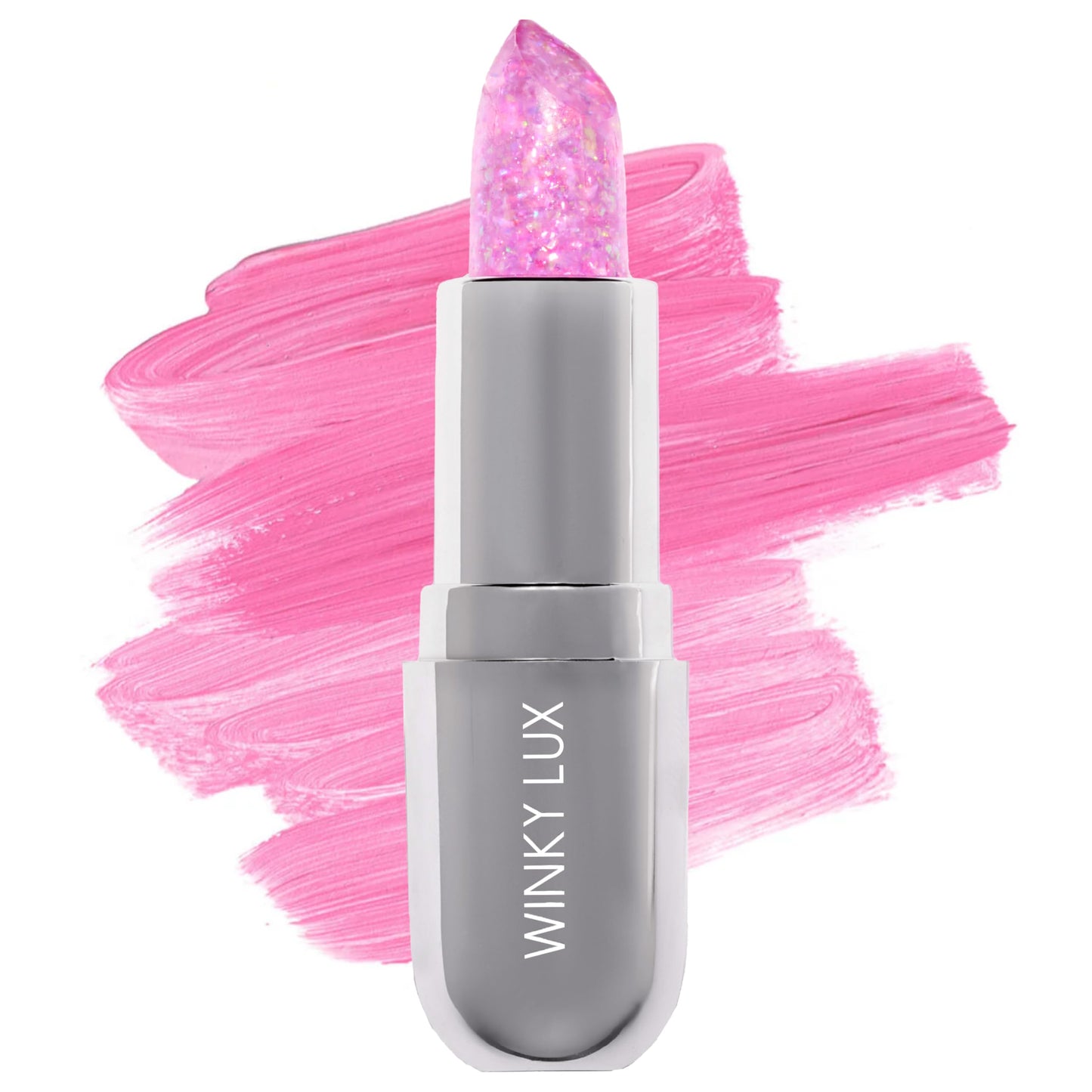 Winky Lux Lavender Glitter Confetti Balm - Hydrating ph Lip Balm, Natural Pink Tint with pH Color Changing, Moisturize & Soften Lips While Leaving
