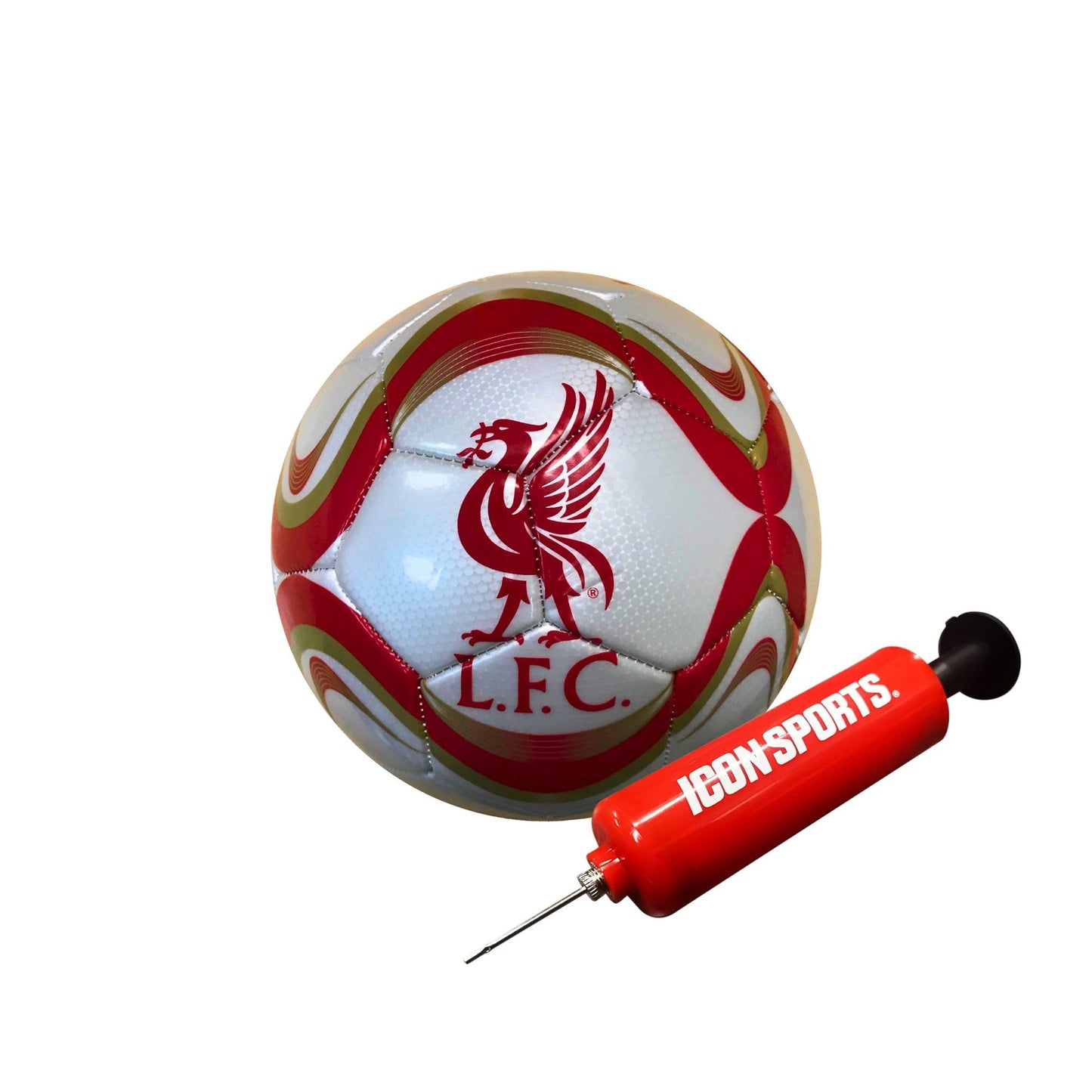 Icon Sports Officially Licensed Liverpool FC Regulation Size 5 White Coined Soccer Ball