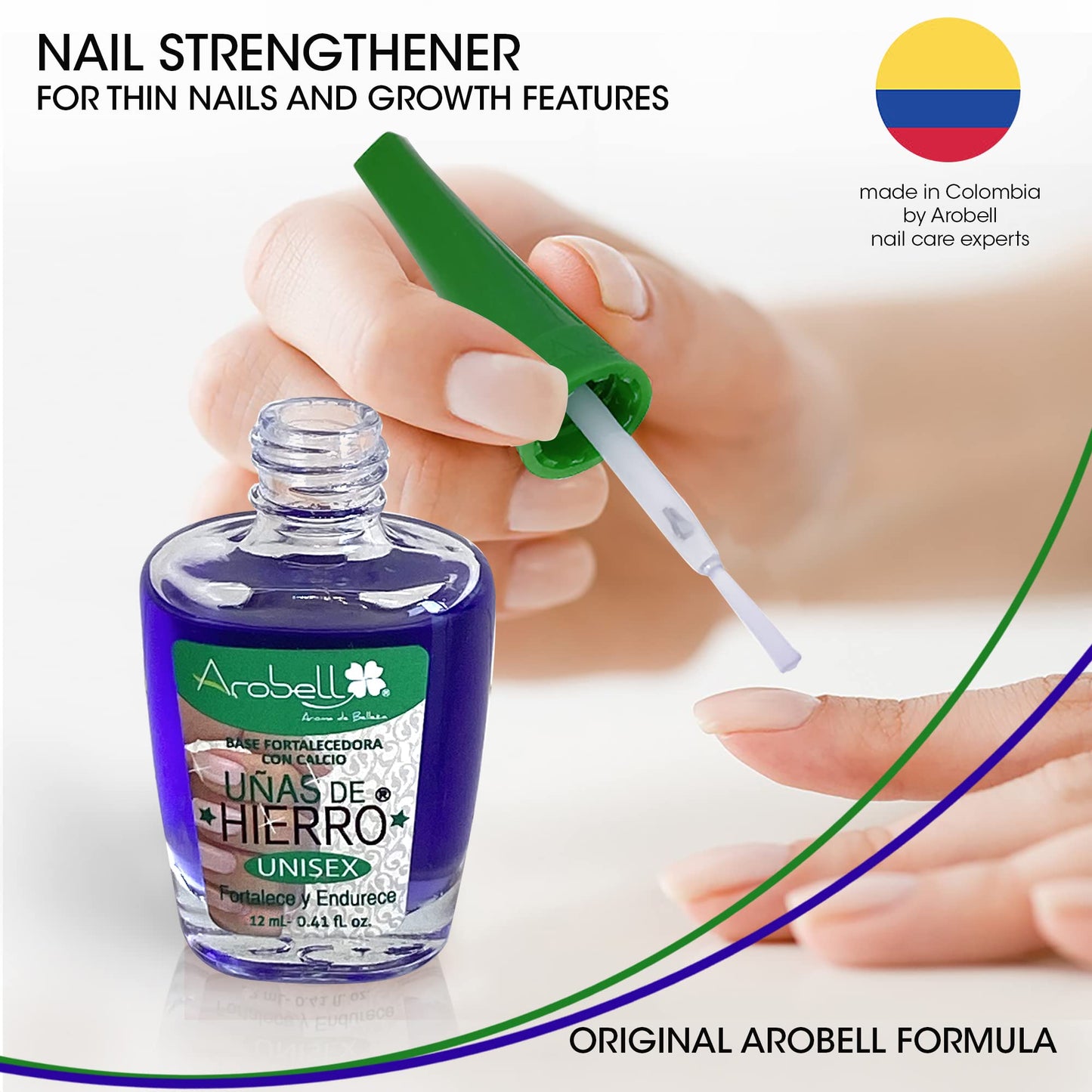 Arobell Iron Nail Hardener, No more brittle nails, for Unisex, 0.4 Ounce