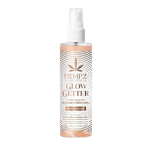 Hempz NEW Glow Getter Hydrating Body Mist, Perfume Shimmer Spray with sparkle 4.22 oz.