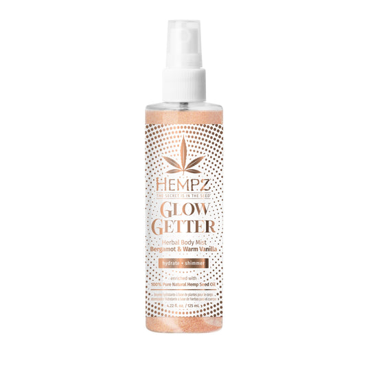 Hempz NEW Glow Getter Hydrating Body Mist, Perfume Shimmer Spray with sparkle 4.22 oz.