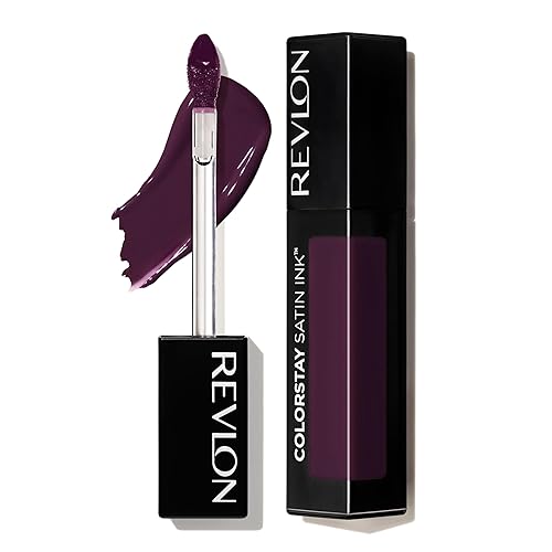 REVLON ColorStay Satin Ink Crown Jewels Liquid Lipstick, Longlasting & Waterproof Lipcolor, Moisturizing Creamy Formula Infused with Black Currant