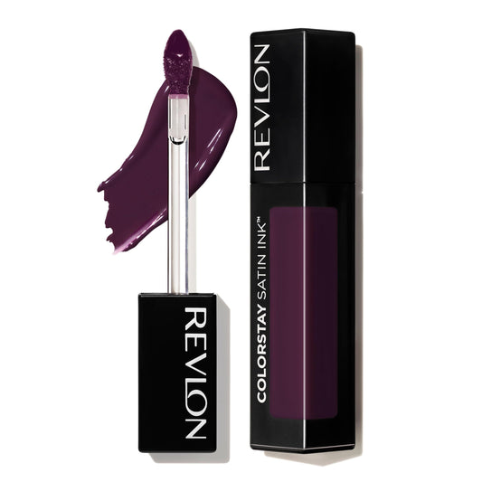 REVLON ColorStay Satin Ink Crown Jewels Liquid Lipstick, Longlasting & Waterproof Lipcolor, Moisturizing Creamy Formula Infused with Black Currant