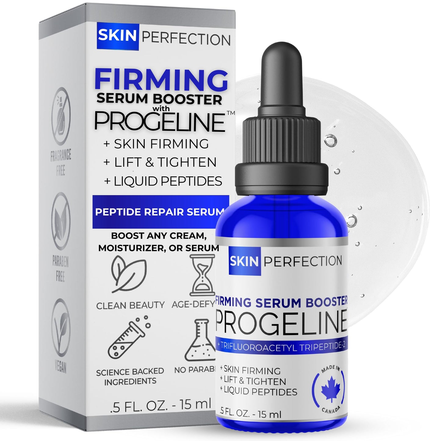 Skin Perfection Firming Serum Booster with Progeline Peptide Repair Serum Neck and Face Progeline Cream Upgrade Trifluoroacetyl Tripeptide-2