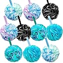 10 Pcs Shower Loofahs,Bath Shower Loofah Sponge,Exfoliating Shower Pouf Balls for Women,Men,Body Wash Bathroom,Exfoliate with Beauty Bathing