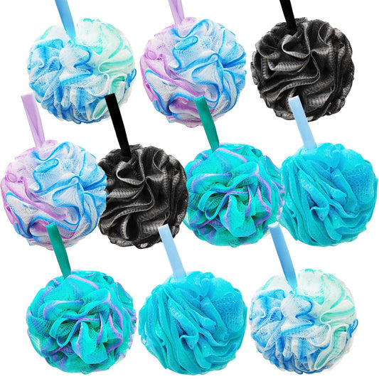 10 Pcs Shower Loofahs,Bath Shower Loofah Sponge,Exfoliating Shower Pouf Balls for Women,Men,Body Wash Bathroom,Exfoliate with Beauty Bathing Beauty & Personal Care Meirrnyyu