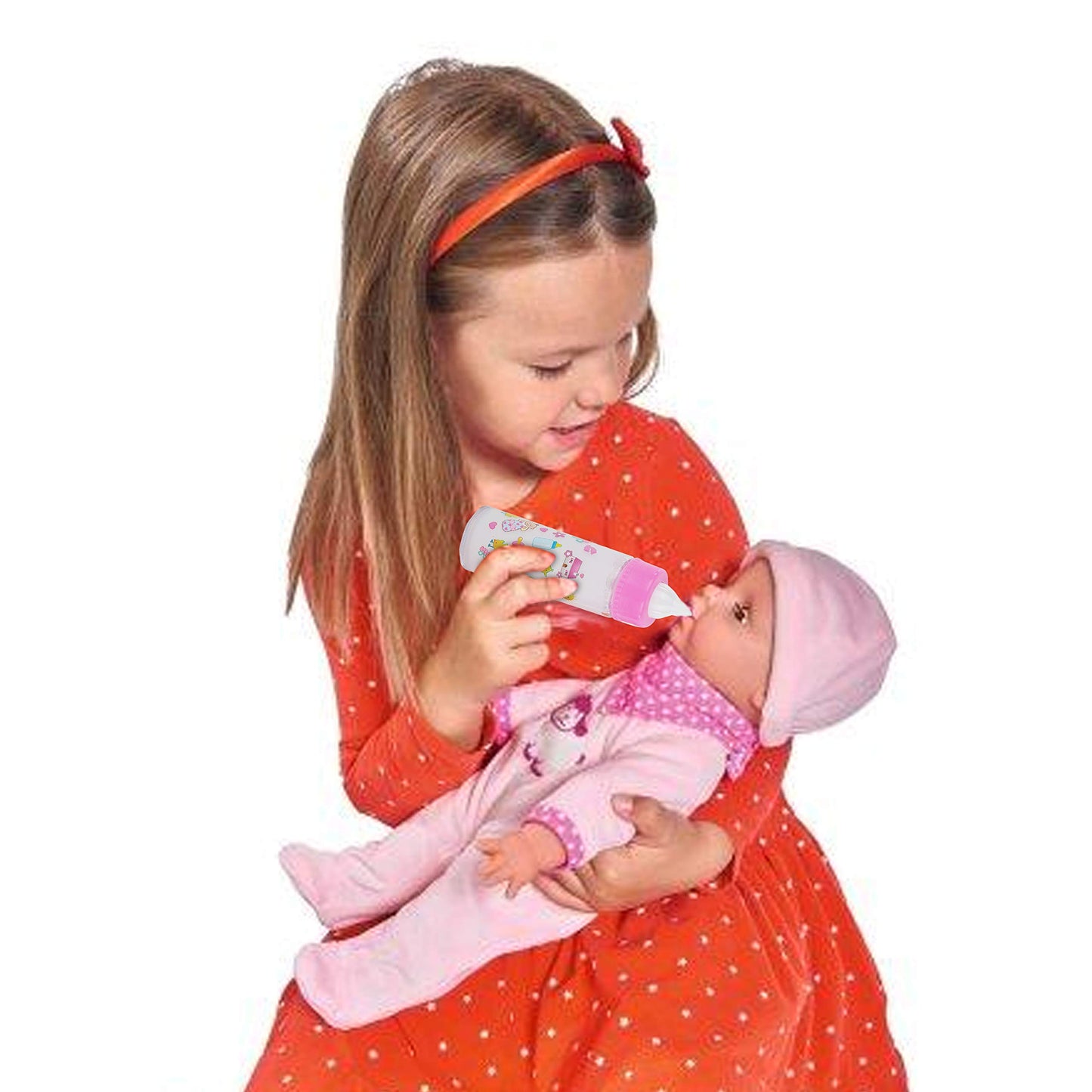 fash n kolor® My Sweet Baby Disappearing Doll Feeding Set – 6-Piece Baby Doll Care Kit with Bottles & Pacifiers