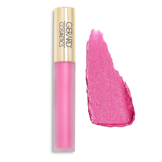 Gerard Cosmetics MetalMatte Liquid Lipstick Where's Ken?, Hot Pink Lipstick with Metallic Matte Finish, Long Lasting Smudge Proof Lipstick, Cruelty