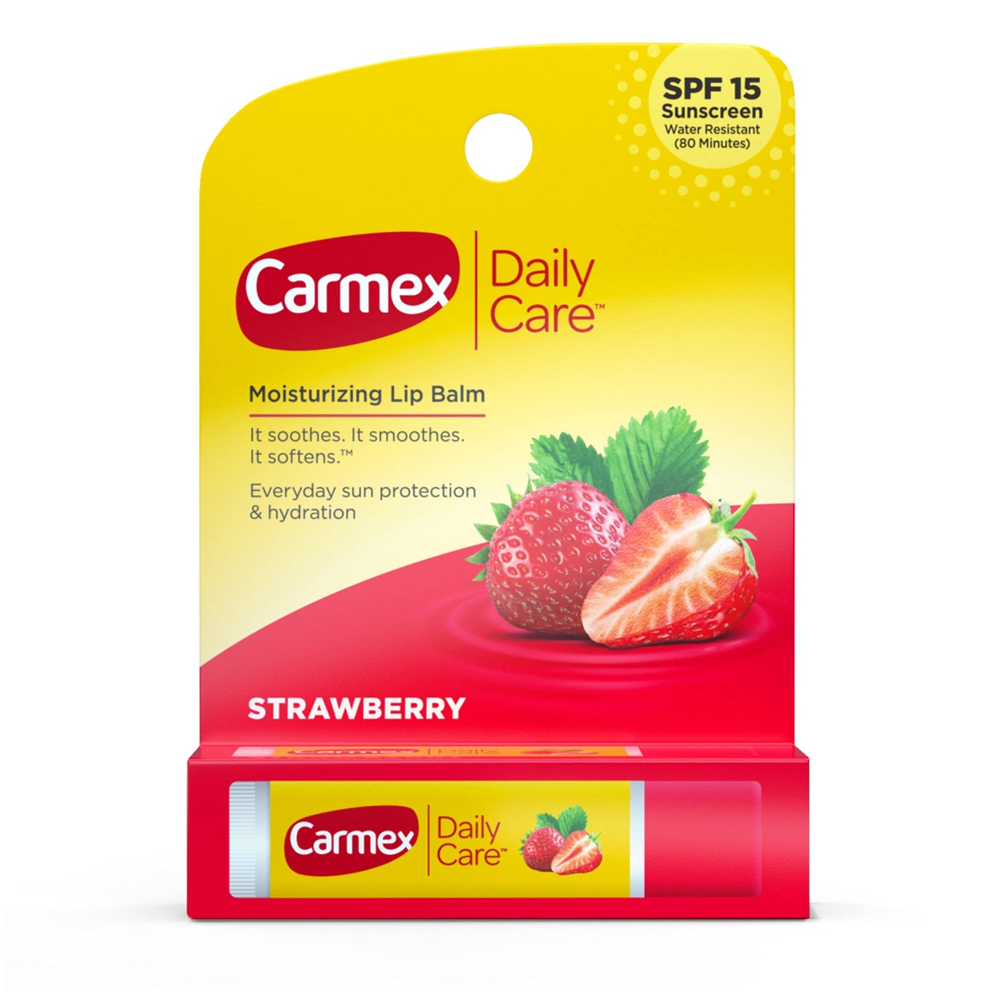 Carmex Click-Stick Moisturizing Lip Balm SPF 15 Strawberry 0.15 oz (Pack of 6)