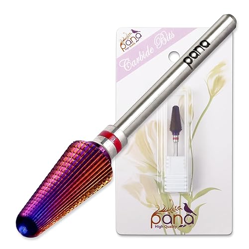 PANA 3/32" Purple Tornado Carbide Nail Drill Bit for Acrylics, Nail Extension, Gel Polish Removal Nail Salon Manicure Pedicure Electric File Tools