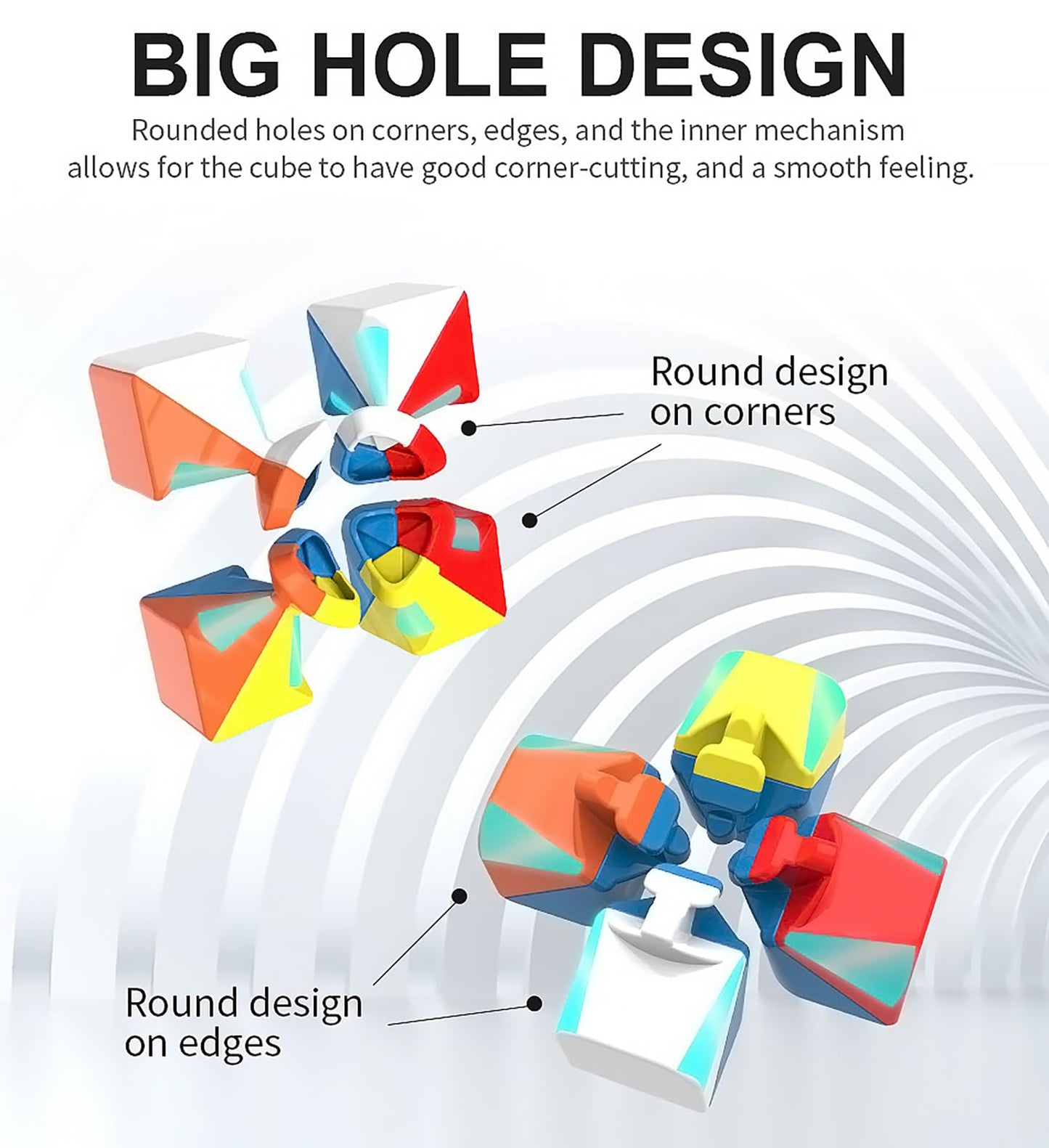 CFMOUR Speed Cube 3x3x3 – Moyu Meilong 3C Stickerless Magic Cube, Fast Smooth Turning Puzzle Toy for Kids & Adults, Travel Brain Teaser Game