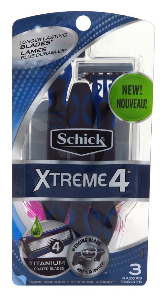 SCHICK EXTREME 4 MENS DISPOSABLE 3EA Beauty and Personal Care Schick