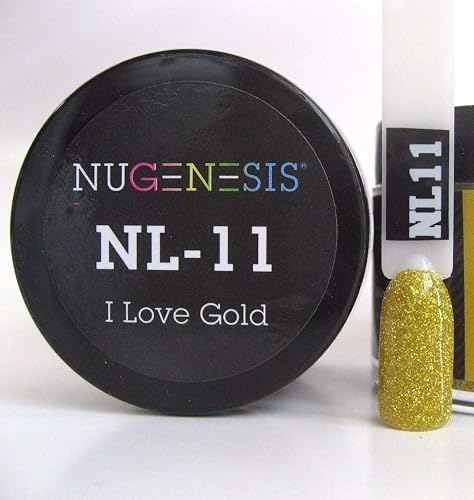 NuGenesis Nail Dipping Powder Color 1.5oz/43g Jar - (NL11 I LOVE GOLD) Beauty & Personal Care Nugenesis