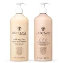 Hairitage Gentle Daily Moisture Shampoo and Conditioner Set - Split End + Bond Strengthening for Dry, Damaged Hair with Jojoba Oil - Anti-Frizz
