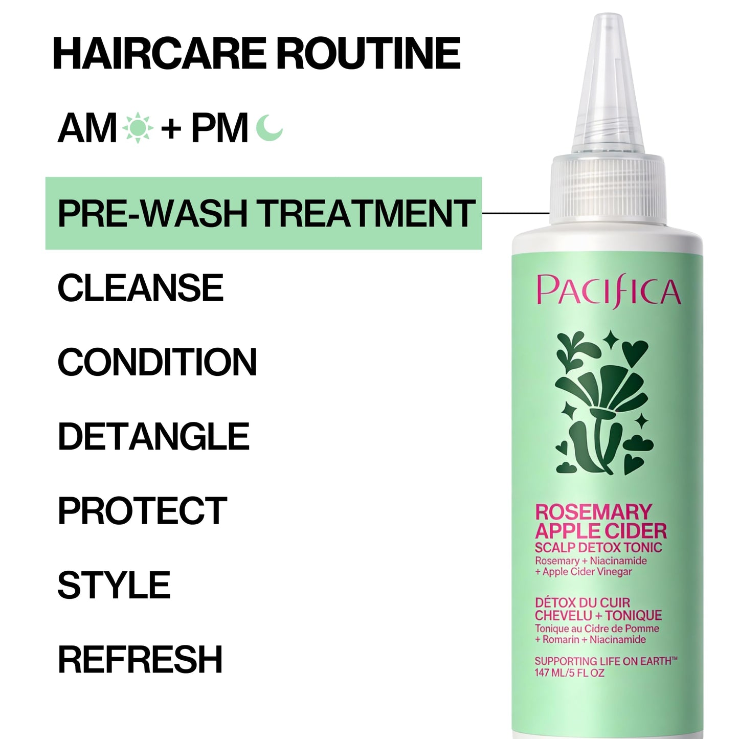 Pacifica Scalp Detox Tonic - Scalp Exfoliator with Glycolic & Salicylic Acid for Clarifying Build Up & Purifying - Infused with Rosemary to Support Beauty and Personal Care Pacifica