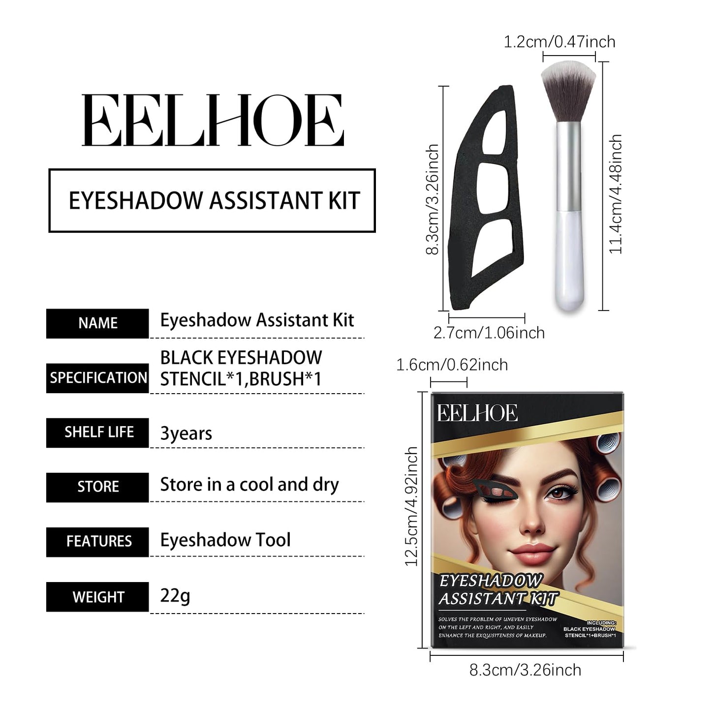 yunxinqiao Eyeshadow Stencil Kit, Reusable Eyeshadow Templates with Makeup Brushes, Easy to Carry?Easy Eye Makeup Tools for Beginners and Pros
