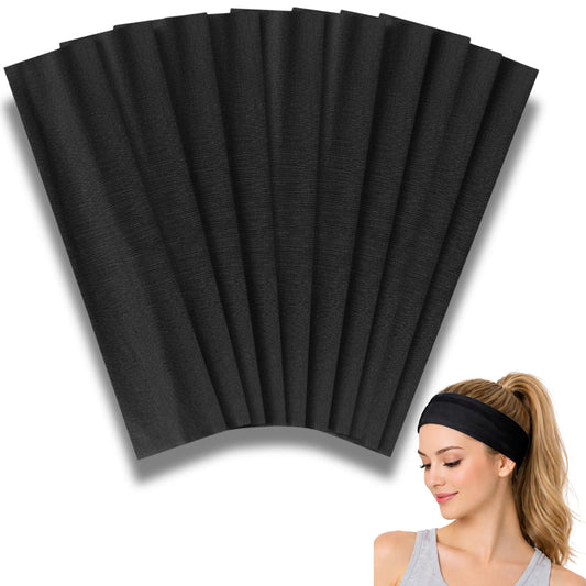 Styla Hair Headbands for Women Stretch Fashion Head Bands 10 Pack Non-Slip Head Wraps Great for Spa, Sports, Yoga, Pilates, Running, Gym Headband