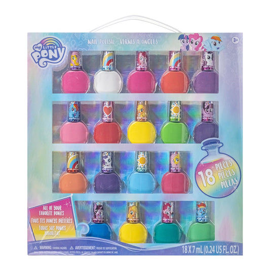 Townley Girl My Little Pony Non-Toxic Water Based Peel-Off Nail Polish Set with Glittery and Opaque Colors for Girls Kids Teens Ages 3+, Perfect